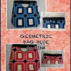 Small NWOT Geometric Oversized Clutch Blue